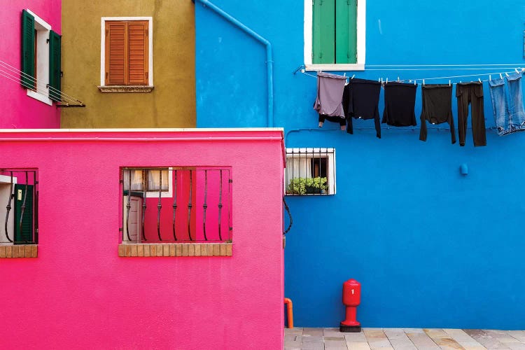 Italy, Burano. Colorful House Walls.