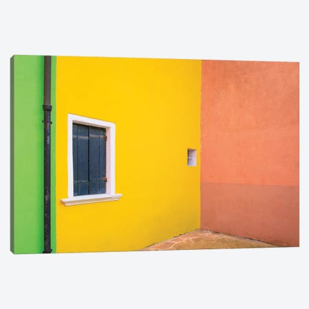 Italy, Burano. Colorful House Walls. Canvas Print #JYG964} by Jaynes Gallery Art Print