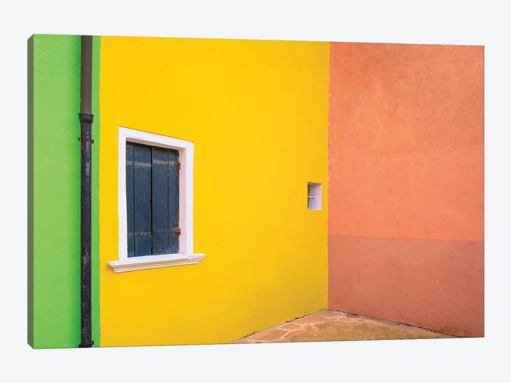 Italy, Burano. Colorful House Walls. by Jaynes Gallery 1-piece Canvas Artwork