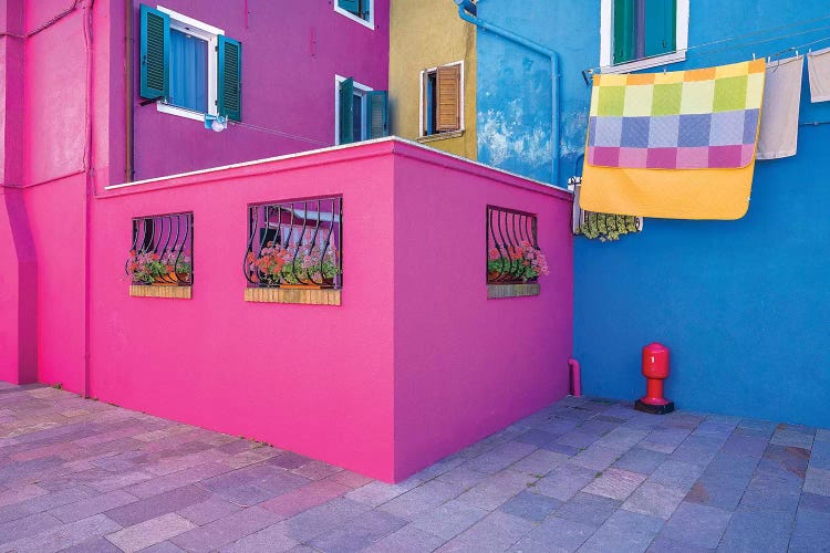 Italy, Burano. Colorful House Walls.