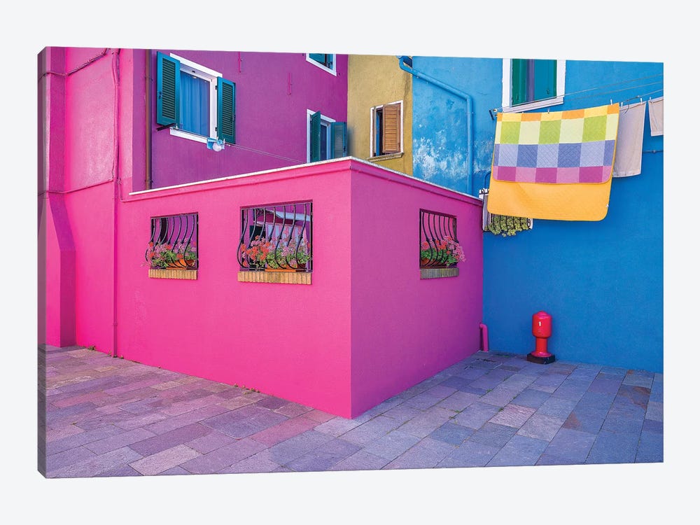 Italy, Burano. Colorful House Walls. by Jaynes Gallery 1-piece Art Print