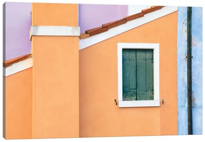 Italy, Burano. Pastel House Walls. Canvas Art Print - Burano