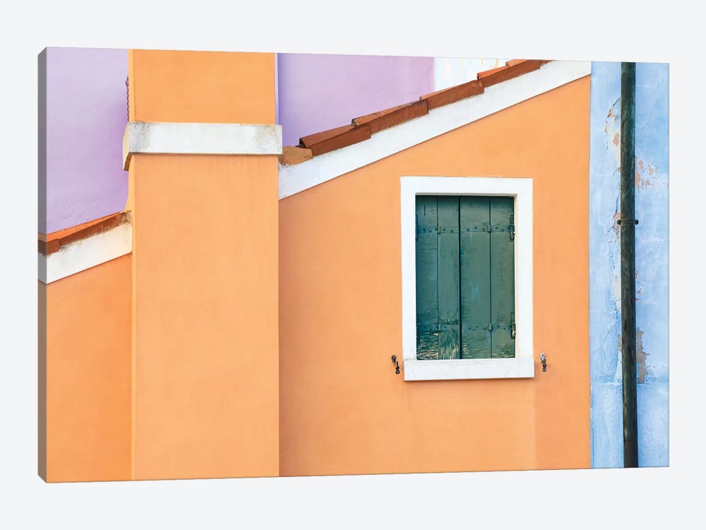 Italy, Burano. Pastel House Walls. by Jaynes Gallery 1-piece Canvas Artwork