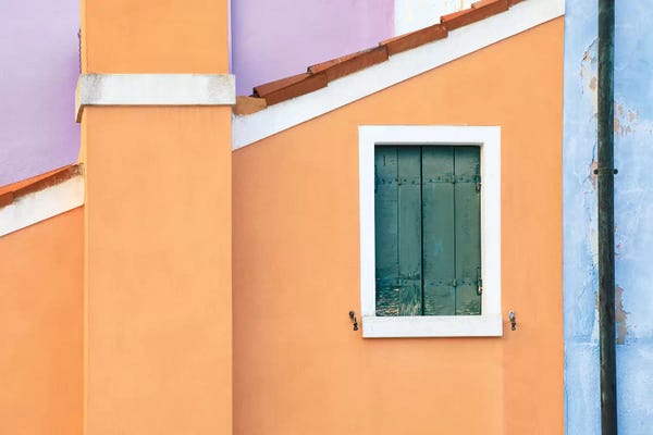 Burano: Italy, Burano. Pastel House Walls. by Jaynes Gallery