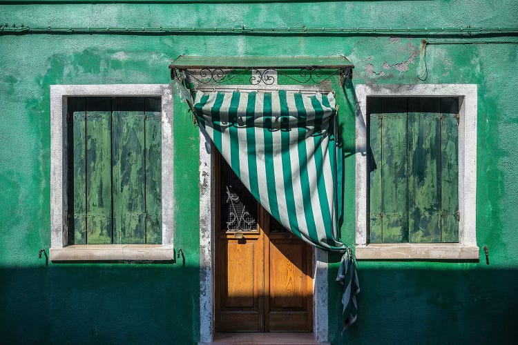 Italy, Burano. Weathered House Exterior.