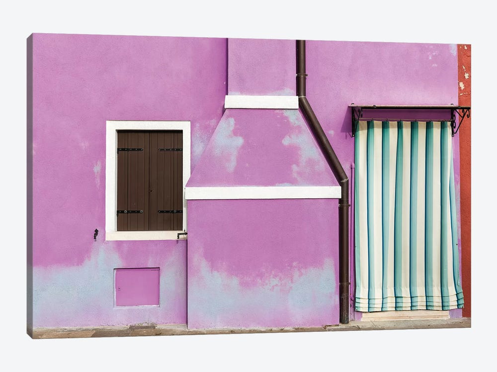 Italy, Burano. Weathered House Exterior. by Jaynes Gallery 1-piece Canvas Artwork