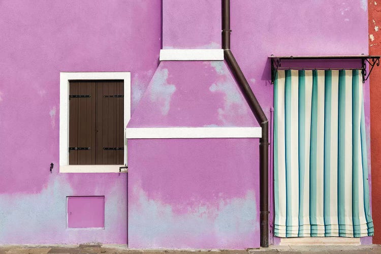 Italy, Burano. Weathered House Exterior.