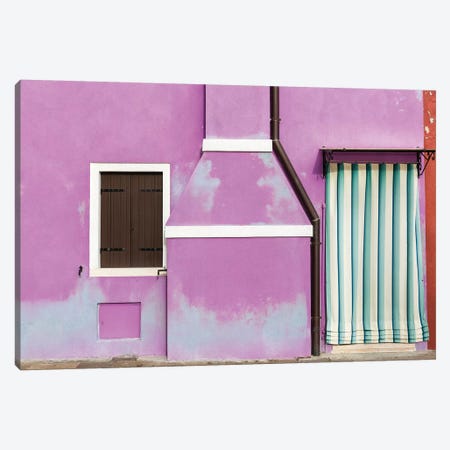 Italy, Burano. Weathered House Exterior. Canvas Print #JYG968} by Jaynes Gallery Canvas Artwork
