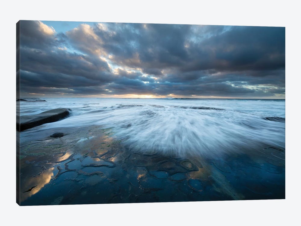 USA, California, La Jolla. Wave washes over tide pools. by Jaynes Gallery 1-piece Canvas Art