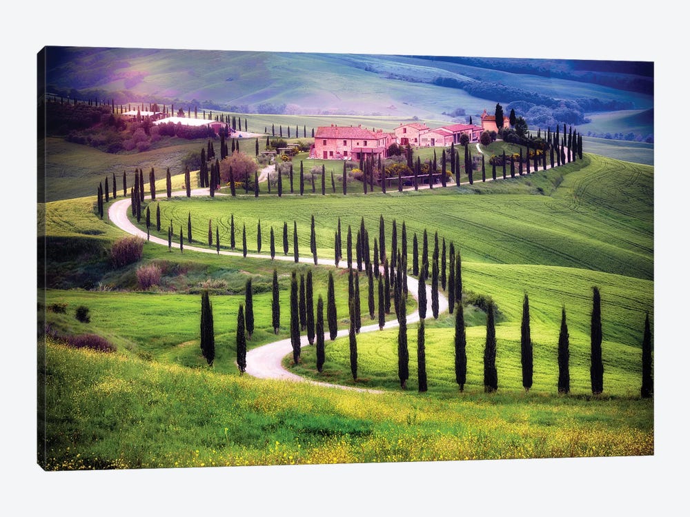 Italy, Tuscany, Val D'Orcia. Farm Landscape. by Jaynes Gallery 1-piece Canvas Artwork
