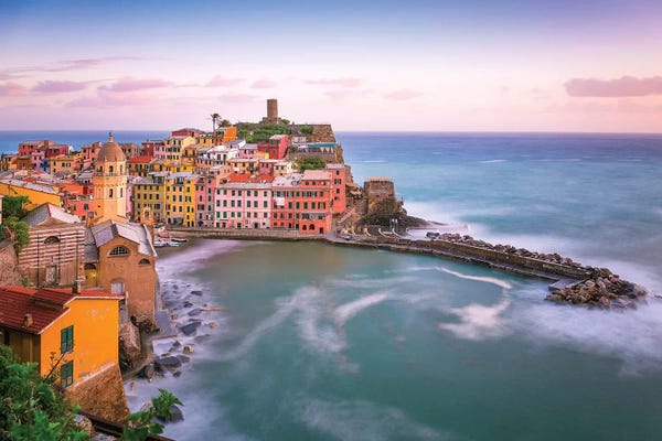 Jaynes Gallery: Italy, Vernazza. Overview Of Coastal Town. by Jaynes Gallery