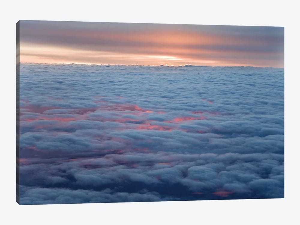 Sunrise From An Airliner Looking Down At Clouds. by Jaynes Gallery 1-piece Canvas Print