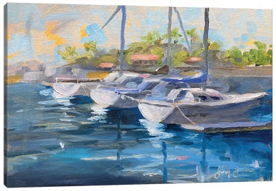 Ventura Harbor Trifecta Canvas Art Print - Yachts