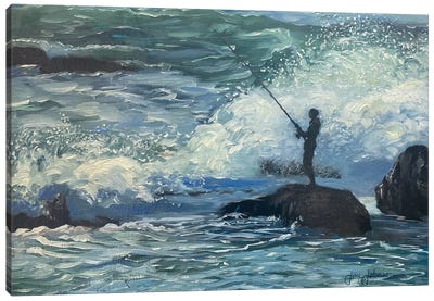 Fishing The Wind Canvas Art Print - Jay Johnson
