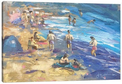Leo Carrillo Swimmers Canvas Art Print - Jay Johnson