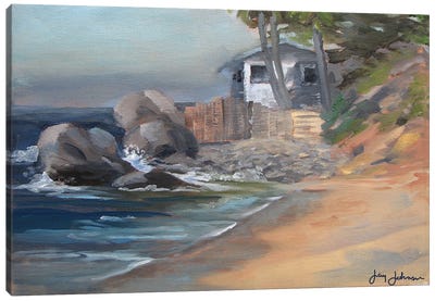 Beach House Above Zuma Canvas Art Print - Jay Johnson