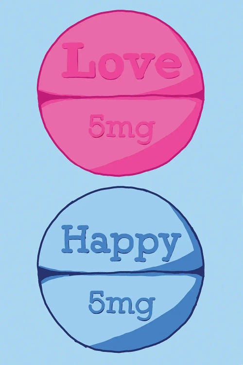 Love Happy Pill Blue