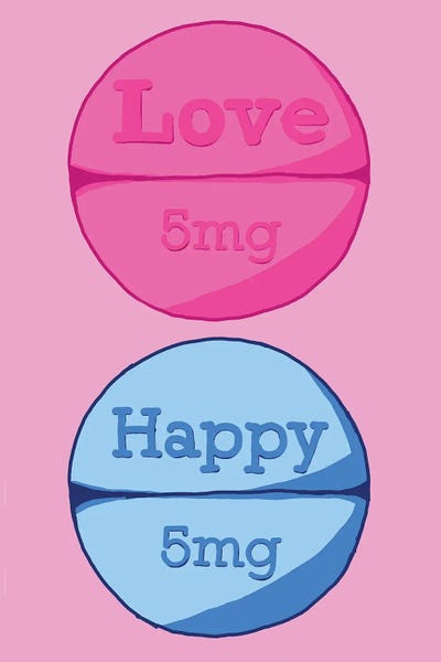 Pills: Love Happy Pill Pink by Jaymie Metz
