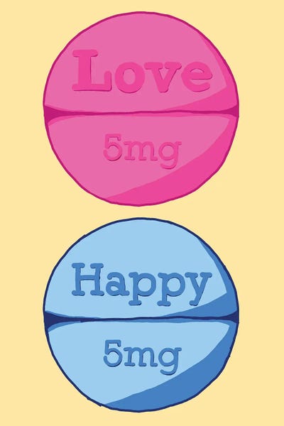 Pills: Love Happy Pill Yellow by Jaymie Metz