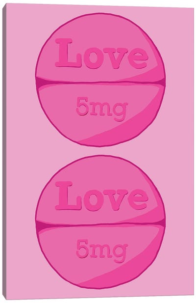 Love Love Pill Pink Canvas Art Print - Jaymie Metz