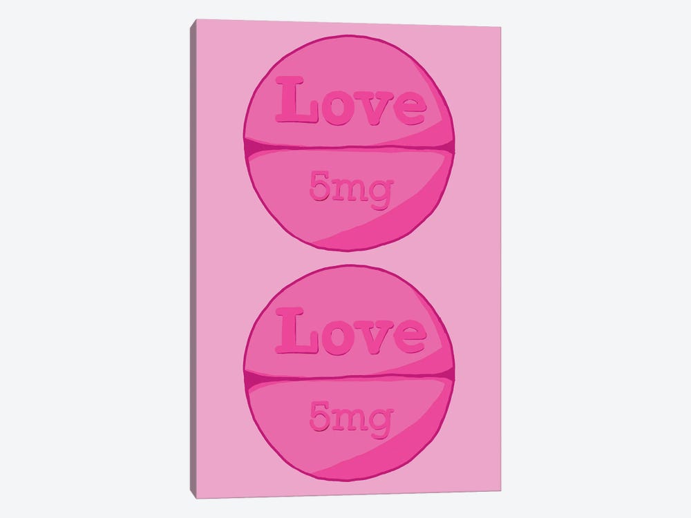 Love Love Pill Pink by Jaymie Metz 1-piece Canvas Wall Art
