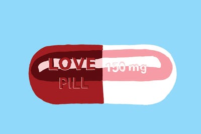 Love Pill Blue by Jaymie Metz art print