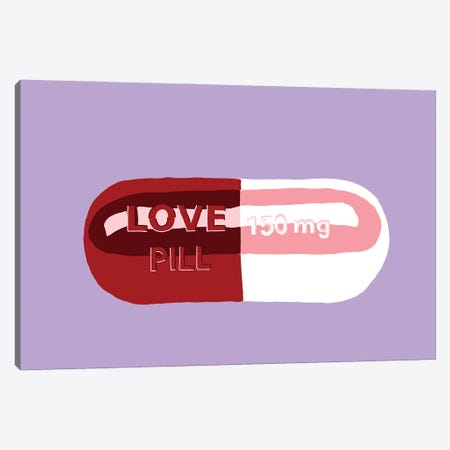 Love Pill Lavender Canvas Print #JYM107} by Jaymie Metz Art Print
