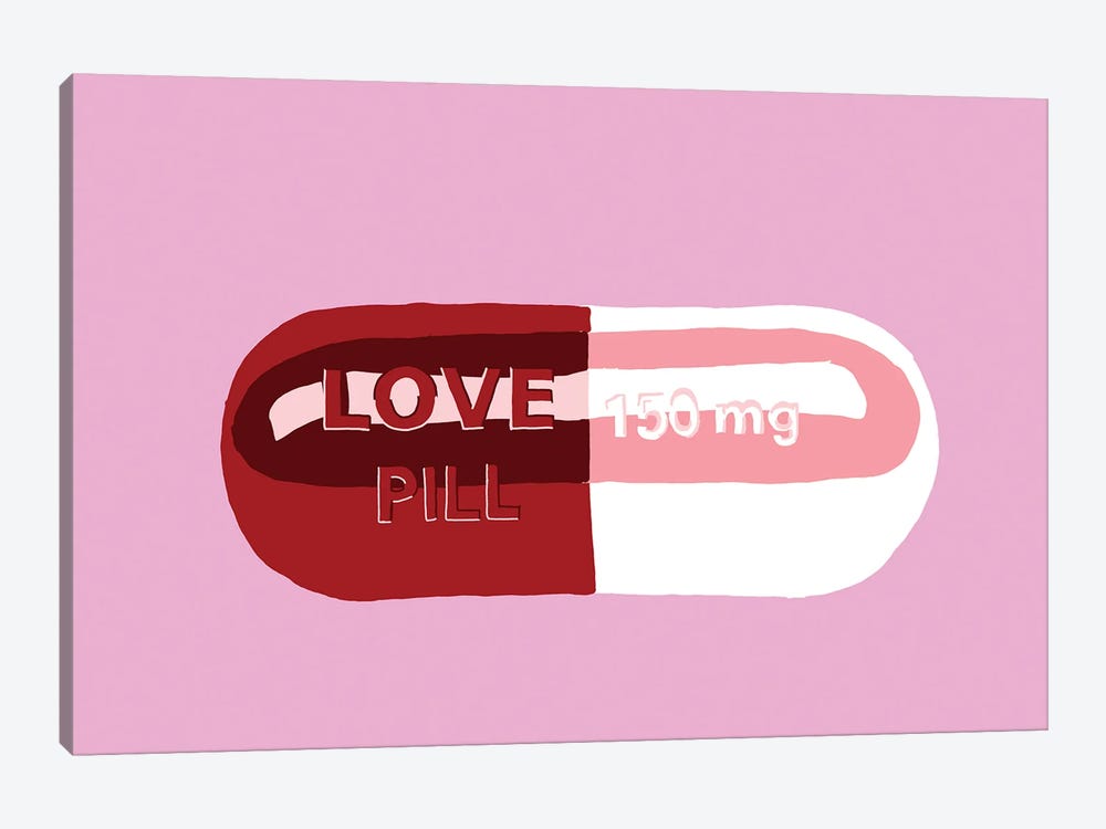 Love Pill Pink by Jaymie Metz 1-piece Canvas Art Print