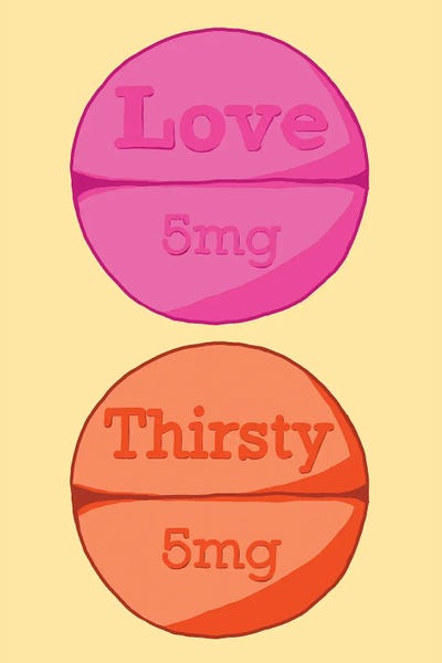 Pills: Love Thirsty Pill Yellow by Jaymie Metz