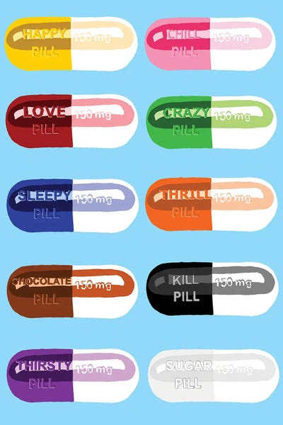 Pill Popper Blue by Jaymie Metz art print