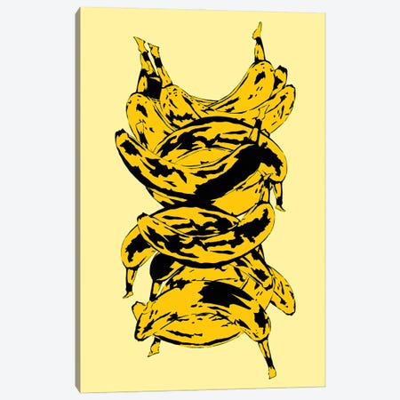 Band Of Bananas Yellow Canvas Print #JYM11} by Jaymie Metz Art Print