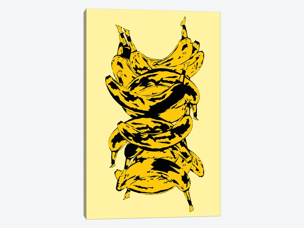 Band Of Bananas Yellow by Jaymie Metz 1-piece Art Print