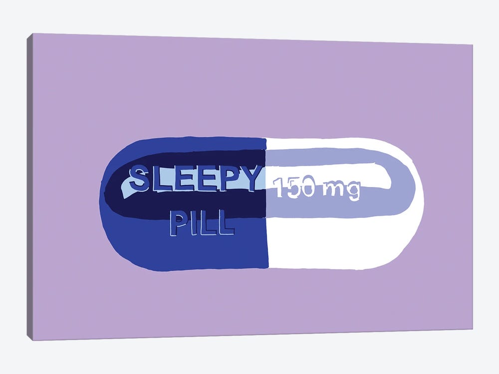 Sleepy Pill Lavender by Jaymie Metz 1-piece Art Print