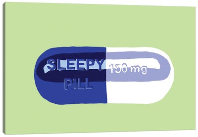 Sleepy Pill Mint Canvas Art Print - Jaymie Metz