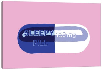 Sleepy Pill Pink Canvas Art Print