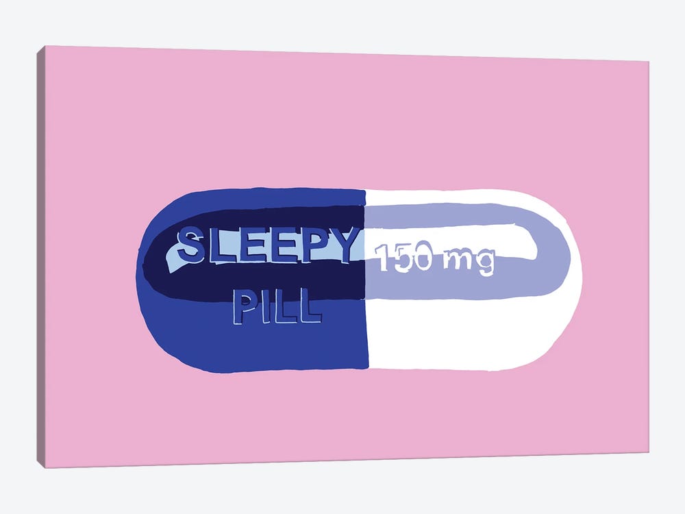 Sleepy Pill Pink by Jaymie Metz 1-piece Canvas Print