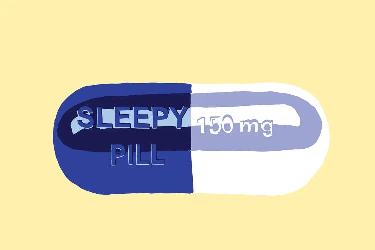 Sleepy Pill Yellow by Jaymie Metz wall art