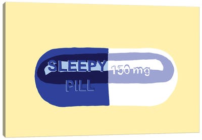 Sleepy Pill Yellow Canvas Art Print