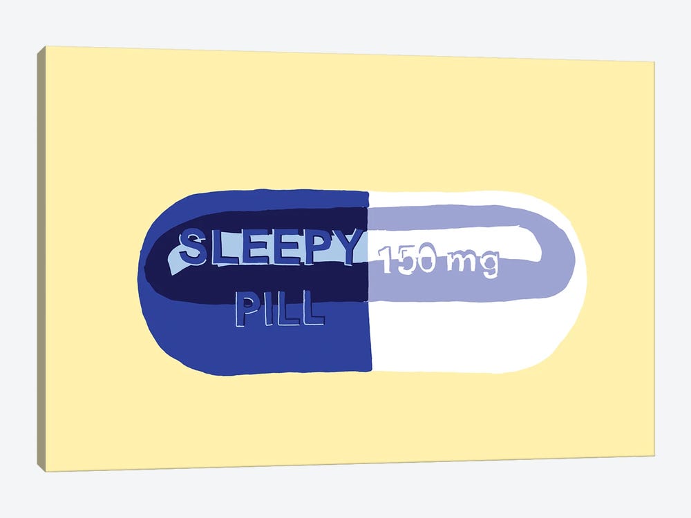 Sleepy Pill Yellow by Jaymie Metz 1-piece Canvas Art