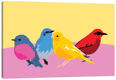 A Flock Of Sweet Birds Canvas Art Print - Jaymie Metz