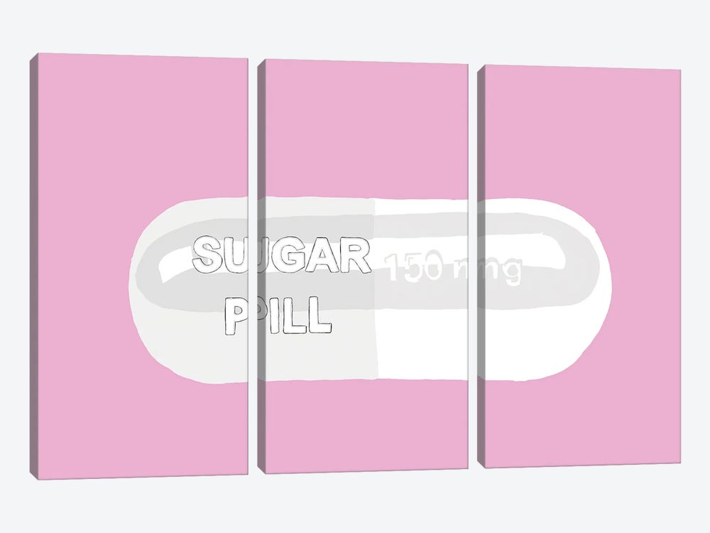 Sugar Pill Pink by Jaymie Metz 3-piece Art Print