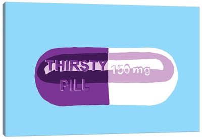 Thirsty Pill Blue Canvas Art Print - Pills