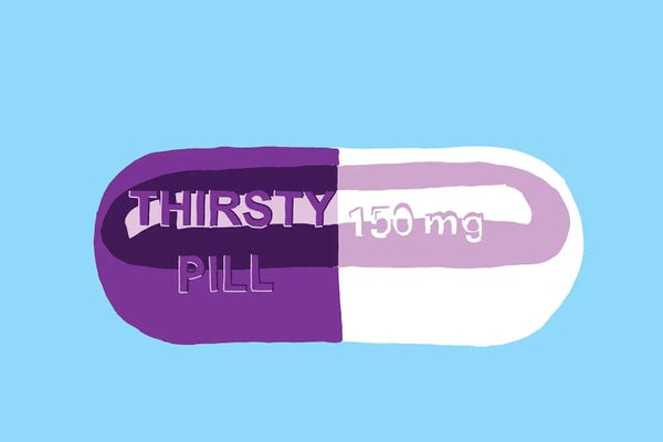 Pills: Thirsty Pill Blue by Jaymie Metz