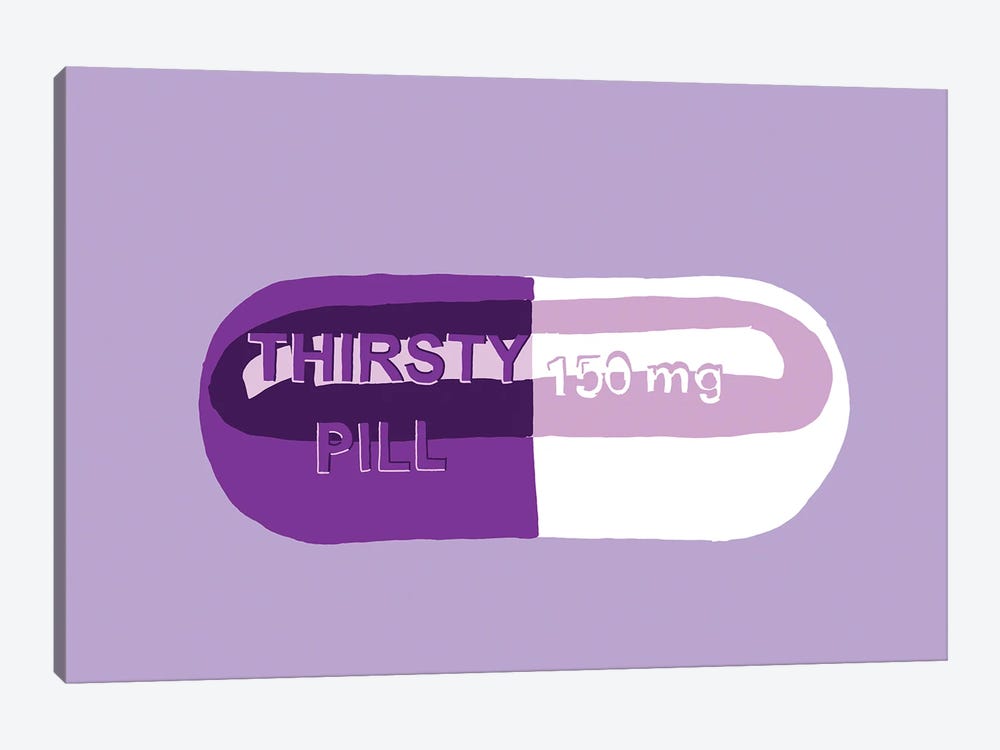 Thirsty Pill Lavender by Jaymie Metz 1-piece Canvas Artwork