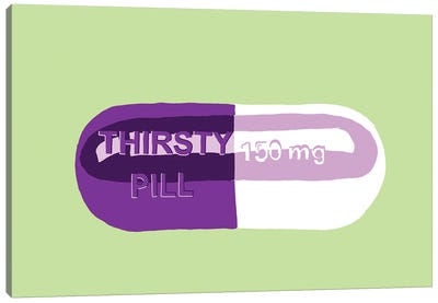 Thirsty Pill Mint Canvas Art Print - Pills