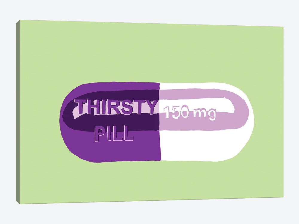 Thirsty Pill Mint by Jaymie Metz 1-piece Art Print
