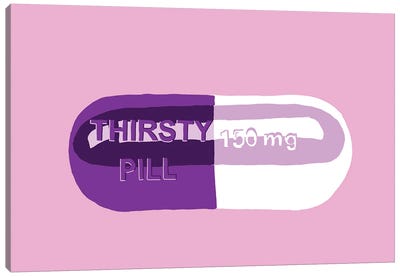 Thirsty Pill Pink Canvas Art Print - Pills