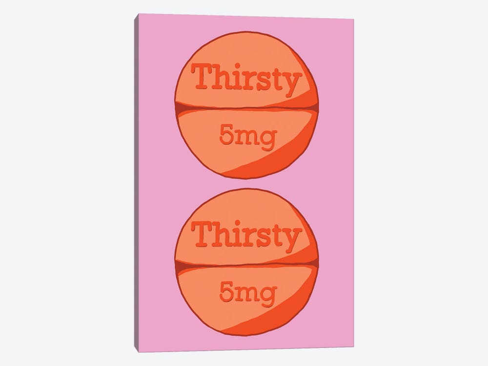 Thirsty Thirsty Pill Pink by Jaymie Metz 1-piece Canvas Artwork
