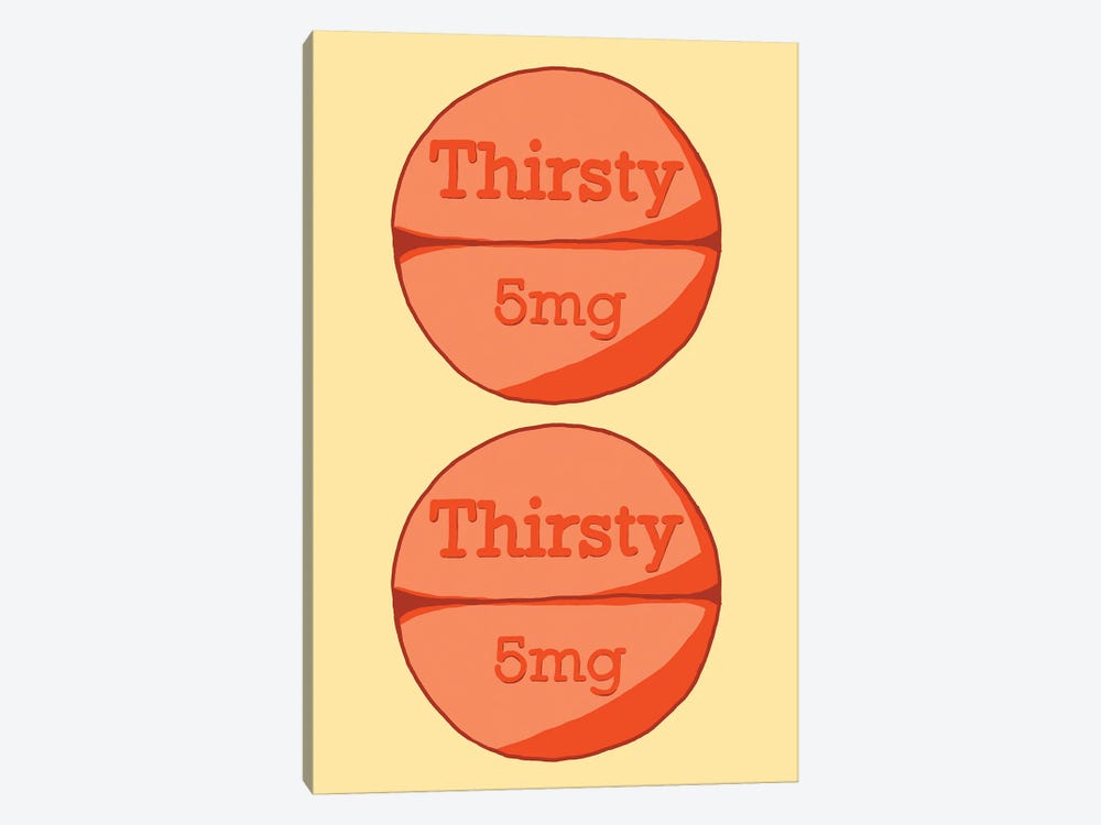 Thirsty Thirsty Pill Yellow by Jaymie Metz 1-piece Art Print