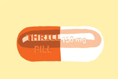 Thrill Pill Yellow by Jaymie Metz art print